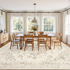 4x6 Area Rugs Living Room: Bedroom Washable Carpet Beige/Ivory | Vintage Boho - Image 9