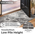 Findosom Washable Runner Rug 2x3, Non Slip High-Low Textured Floral Small - Image 4