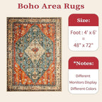 SERISSA 4x6 Washable Non Slip Boho Area Rug - Image 7