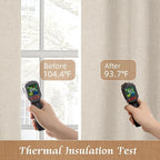Oatmeal 100% Blackout Linen Curtains 84 Inch - Image 5