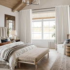 Beige White 100% Blackout Linen Curtains 120 Inch Length 2 Panels Set - Image 8
