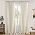 Light Filtering Thick Linen Viral Curtains 102 Inches Long by PleatedDrapes