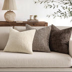 MIULEE Chenille Textured Lumbar Throw Pillow Covers Taupe Grey 12x20 | Set of 2 - Image 5