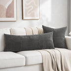 Fancy Homi 2 Packs Dark Gray Decorative Throw Pillow Covers 20x20 Inch - Image 6