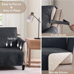 Black Quilted Recliner Covers, Waterproof Recliner Chair Covers, Lazy Boy Chair - Image 4