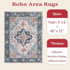 SERISSA 4x6 Washable Non Slip Boho Area Rug - Image 2
