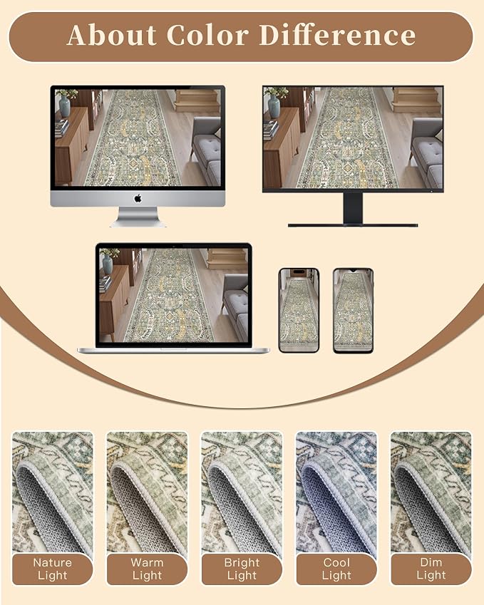 Madane Washable Runner Rug 2x6 Runners - Image 9