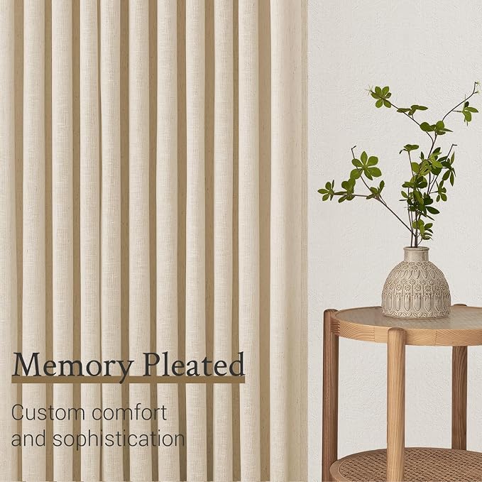 120 Inches Long Pinch Pleated Semi Sheer Curtains - Image 3