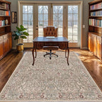 Vintage Moss Living Room Rug, 5x7 Washable Area Rugs - Image 5