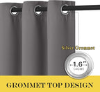 NICETOWN Blackout Grey Curtains Panel - Image 3