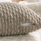 Set of 4 Taupe Decorative Throw Pillow Covers 12x20 Inch Corduroy Pillow Covers - Image 4