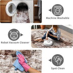 2x6 Washable Runner Rugs for Hallway: Easy-to-Clean Abstract Runners for - Image 4