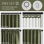 Topfinel 102 Inch Long Linen Blended Blackout Curtains 2 Panels, Back Tab - Image 5