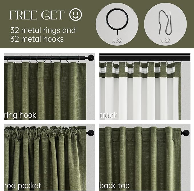 Topfinel 92 Inches Long Farmhouse Custom Black Out Drapery Panels, Rustic - Image 5