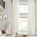 Linen Cream Curtains 228 Inch Extra Long by Nanspring
