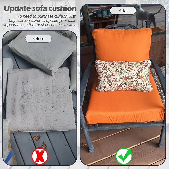 Sqodok Outdoor Cushion Covers 24x22 inch, Wicker Chair - Image 8