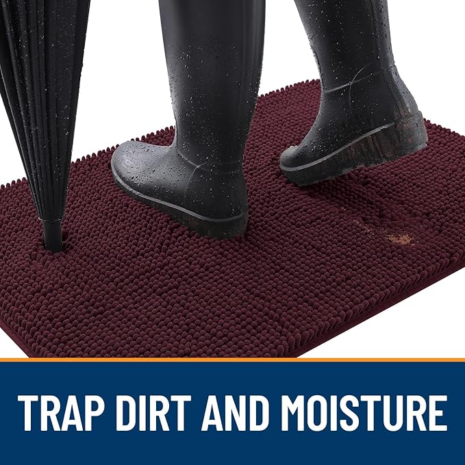 OLANLY Dog Door Mat for Muddy Paws 70x32, Super Absorbent Chenille Mud Mat | - Image 2