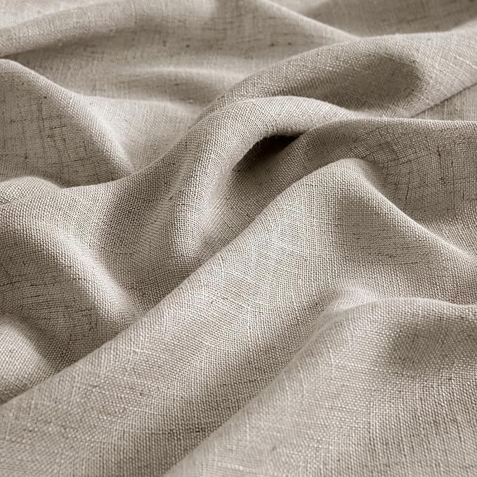 MIULEE Burlywood Birch Linen Curtains 52x108 Inch Long 2 Panels - Image 4