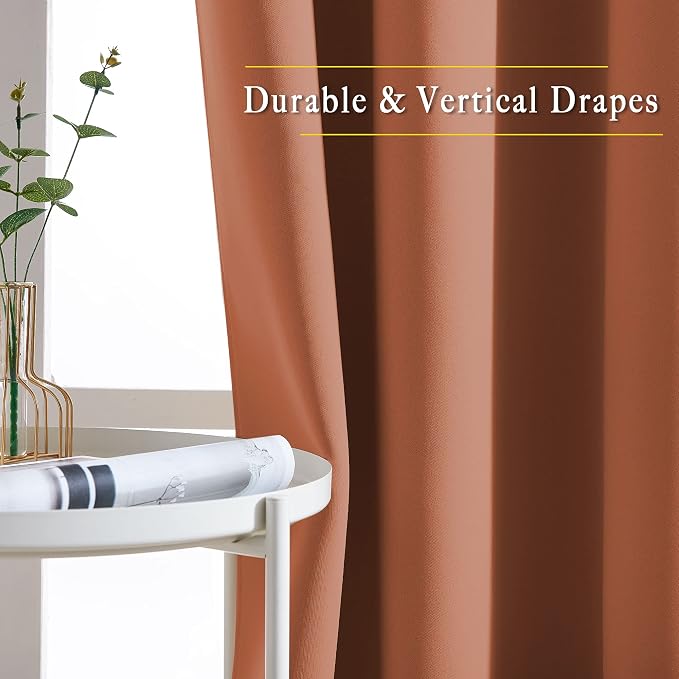 NICETOWN Bedroom Blackout Curtains 90 inches Long 2 Panels Set - Image 5