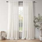 Natural Linen Curtains 108 Inches Long by Nanspring