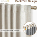 INOVADAY Extra Wide 100% Blackout Linen Curtains - Image 3