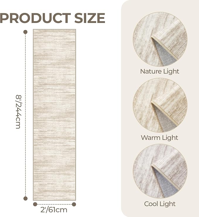 2x8 Runner Rug Non Slip, Washable Hallway Runner Rug, Nursery Room, Soft Runner - Image 2