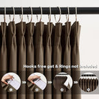 Brown Blackout Curtains 144 Inches Long 12 feet Tall, Extra Long Pinch Pleats - Image 2