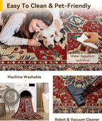 RELEANY Washable Area Rug, Large 9'x12', Water Repellent, Pet Friendly - Image 6