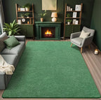 4x6 Area Rugs for Living Room Non Slip Dorm Bedroom Rug, Matte Green | Modern - Image 2