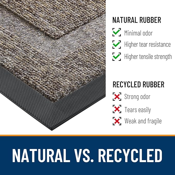 OLANLY Half Circle Front Door Mat Outside 33x21 All-Season Rubber Doormat | - Image 3