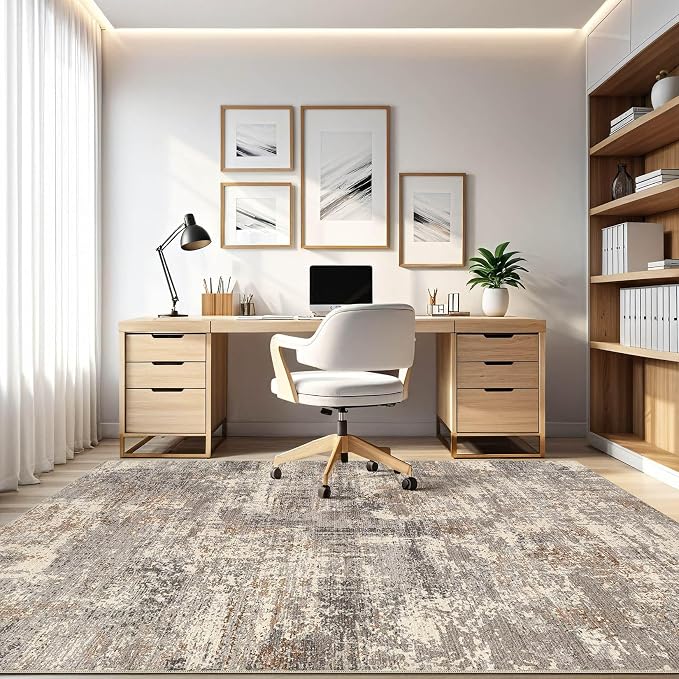 LOONGRUG 12x18 Area Rug Washable Large Neutral Modern Living Room Rugs | - Image 8