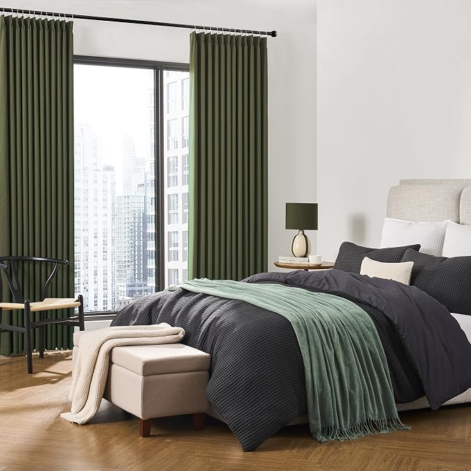 Dark Academia Olive Green Curtains Blackout - Image 3