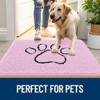 OLANLY Dog Door Mat for Muddy Paws 30x20, Paw Print Design Chenille Mud Mat | - Image 6
