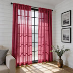 SpaceDresser Check Sheer Curtains 63 Inches Long - Image 6