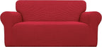 Easy-Going Stretch Oversized Loveseat Couch Covers Washable Christmas Red | by Easy-Going