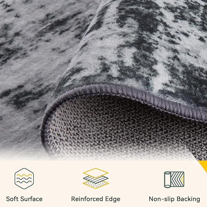 RELEANY Washable 7'x10' Abstract Area Rug - Image 3