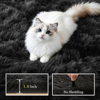 8x10 Area Rug Living Room Bedroom: Fluffy Plush Shag Carpet Black | - Image 5