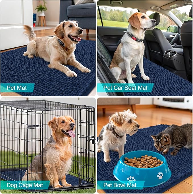 OLANLY Dog Door Mat for Muddy Paws 40x32, Super Absorbent Chenille Mud Mat | - Image 7