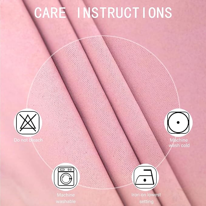 Pink Blackout Curtains 40 x 63 Inch Length/Set of 2 Curtain Panels/Thermal - Image 4