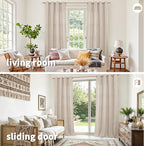 YoungsTex Curtains 90 Inch Length, Linen Light Filtering Drapes Grommet | - Image 2