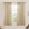 Faux Linen Window Curtains 63 inches Long by LAMIT