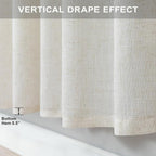Cream Linen Curtains 38 Inch Width - Image 6