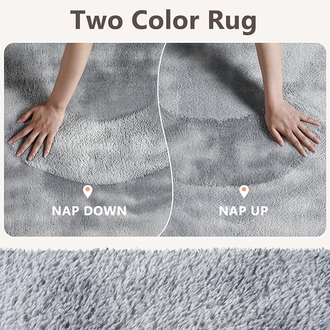 2x8 Tie-dye Light Grey Runner Rug Washable Non-Slip - Image 9