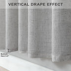Gray Curtains 38 Inch Wide for Bedroom 2 Panel Set Back Tab Rod Pocket Semi - Image 7