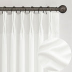 Pinch Pleated Solid White Sheer Curtains 96 Inches Long by PleatedDrapes
