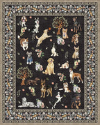 Black Floral Area Rug 9x12 for Living Room Bedroom | Low Pile; Non Slip;Machine by WelcometoBabovid