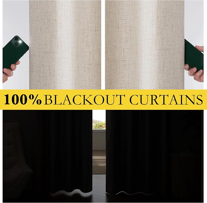 NICETOWN Linen Blackout Curtains - Image 4