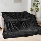 BEDELITE Fleece Blanket Soft Plush Oversized Bed Blanket Black 120"x120" | - Image 4