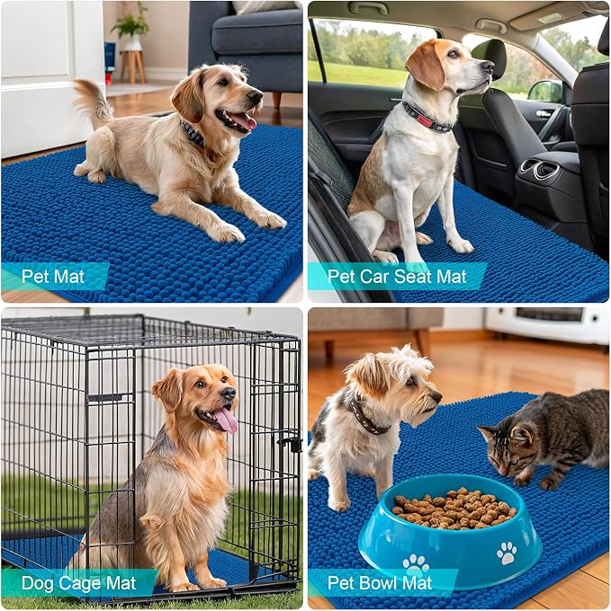 OLANLY Dog Door Mat for Muddy Paws 70x32, Super Absorbent Chenille Mud Mat | - Image 7