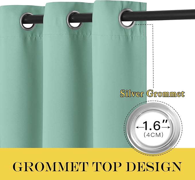 NICETOWN Aqua Blue Blackout Curtains - Image 5
